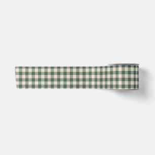 Lazo De Raso Verde oscuro Gingham Buffalo Check Navidad