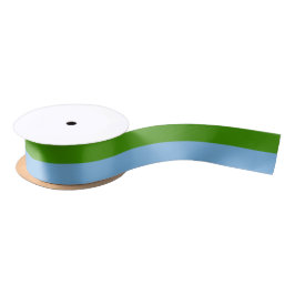 Lazo De Raso Verde primavera personalizado y azul pastel denim