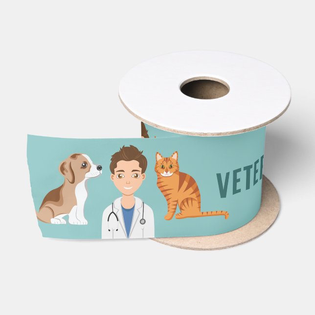 Lazo De Raso Veterinaria Médico De Animales Con Perro Y Gato (Carrete)