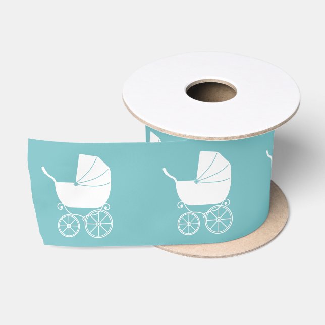 Lazo De Raso Vintage Carrie Baby Shower Cute Blue Boy (Carrete)