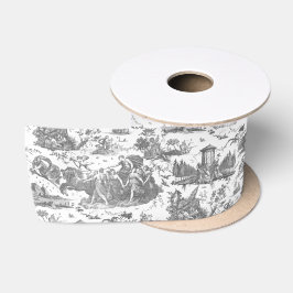Lazo De Raso Vintage Chariot francés de Dawn Toile de Jouy-Gray