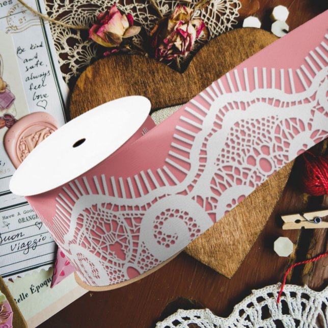 Lazo De Raso Vintage de moda rosa y blanca (Subido por el creador)