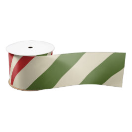 Lazo De Raso Vintage Elegante Navidades Candy Cane