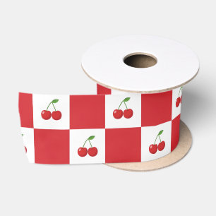 Lazo De Raso Vintage Gingham de Cereza: Coquette y Cottagecore
