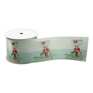 Lazo De Raso Vintage Victoriana Belleza del baño Lady Ocean