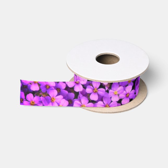 Lazo De Raso Violet Flowers Ribbon Violets (Carrete)