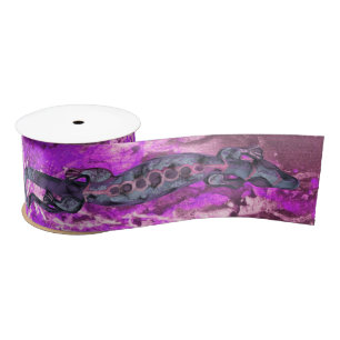 Lazo De Raso Violeta bonita del diseño del LAGARTO de BALI +