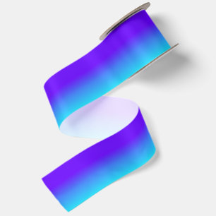 Lazo De Raso Violeta Púrpura y Ombre de Aqua Brillante