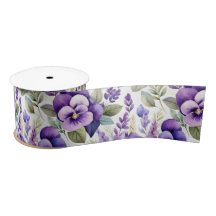 Violetas Acuarela Púrpura Floral Elegante