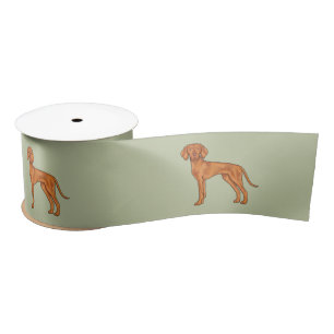 Lazo De Raso Vizsla húngara perro puntero lindo dibujando verde