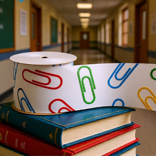 Lazo De Raso Volver a la escuela coloridos clips de papel