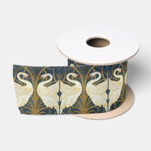 Lazo De Raso Walter Crane Cisne Vintage y Iris Arte Nouveau