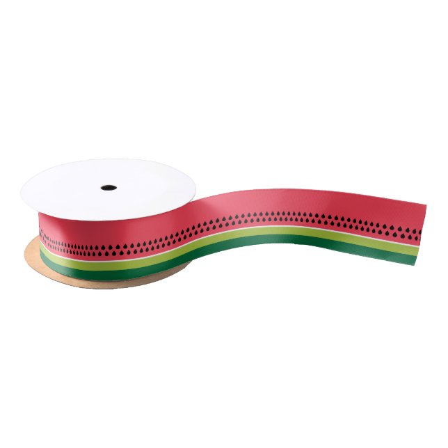Lazo De Raso Watermelon Melon Fruit Stripes Patterado (Carrete)