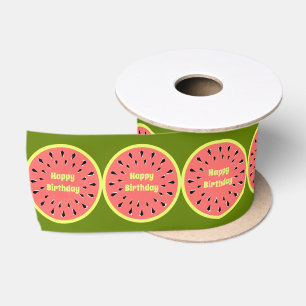 Lazo De Raso Watermelon Pink Happy Birday wide