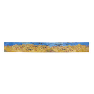 Lazo De Raso Wheatfield de Vincent van Gogh con cuervos