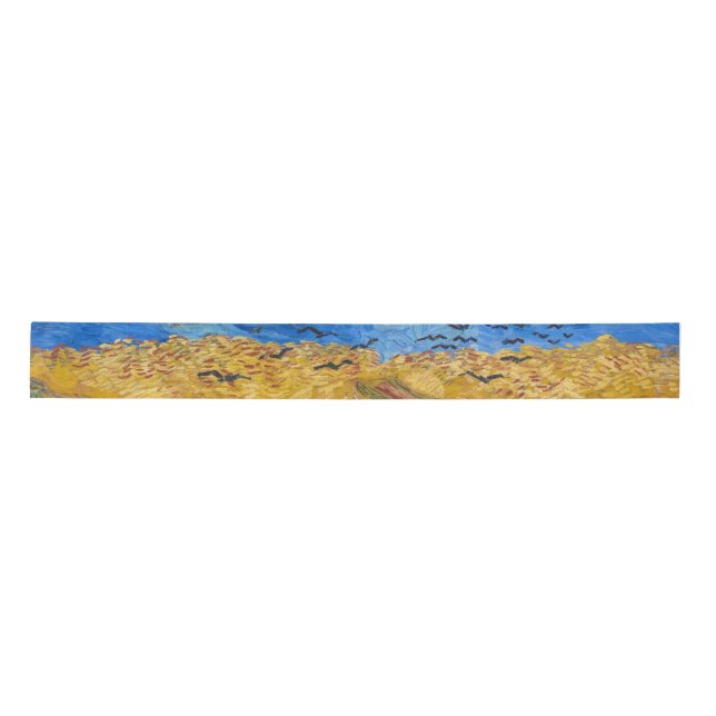 Lazo De Raso Wheatfield de Vincent van Gogh con cuervos (Anverso)