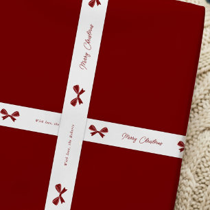 Lazo De Raso Whimical Red Bows Feliz Navidad Nombre personaliza