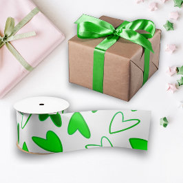 Lazo De Raso Whimsical Fun Green Heart Pattern