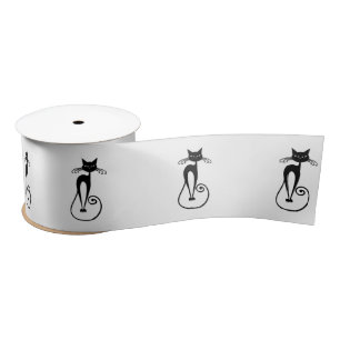 Lazo De Raso Whimsical Skinny Black Cat