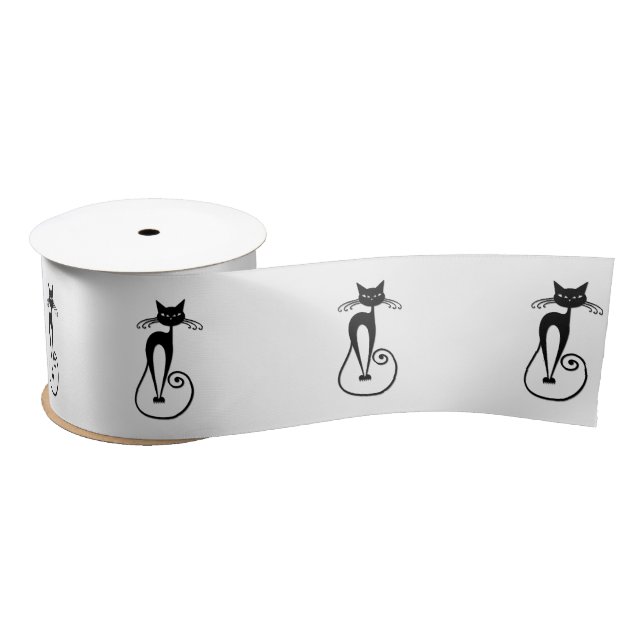 Lazo De Raso Whimsical Skinny Black Cat (Carrete)