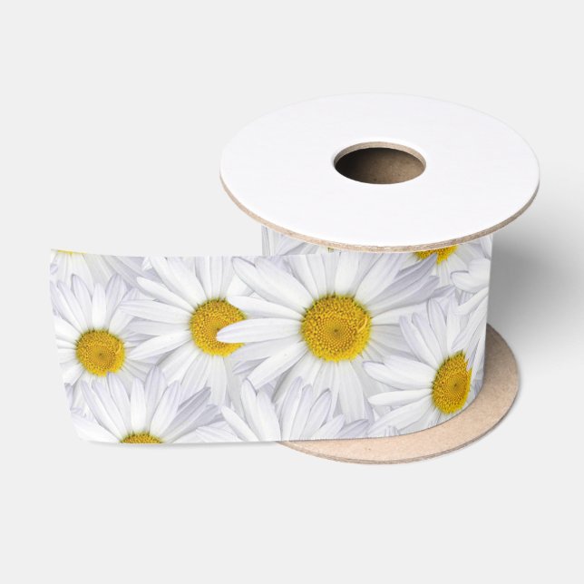 Lazo De Raso White Daisies (Carrete)