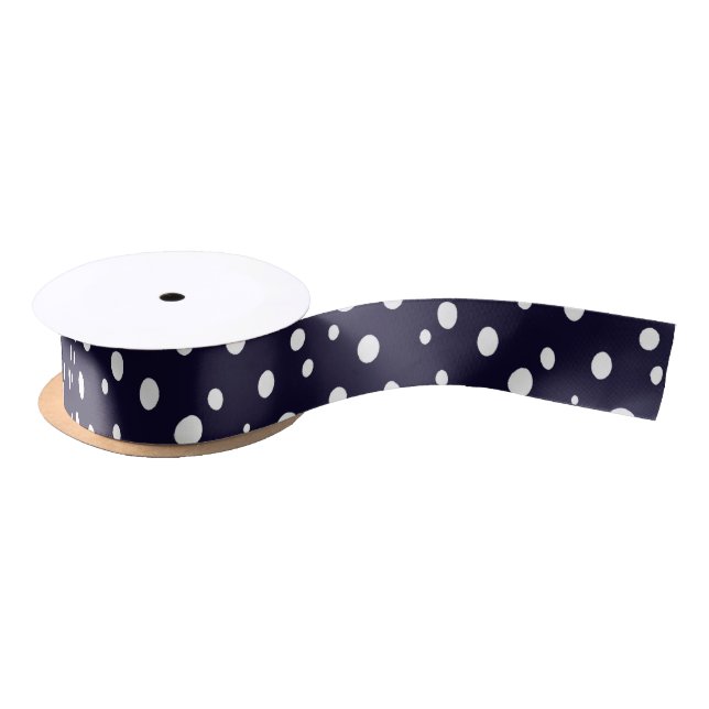Lazo De Raso White Snow Dot Pattern Satin (Carrete)