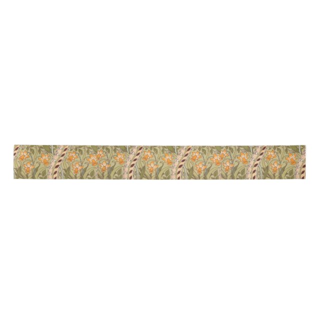 Lazo De Raso William Morris Daffodil Garden Flor Classic Bota (Anverso)