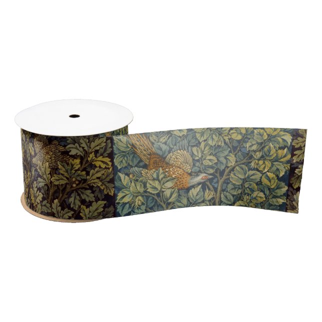 Lazo De Raso William Morris Faisán Árbol Flor (Carrete)