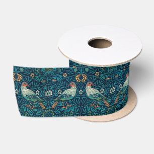 Lazo De Raso William Morris - Patrón floral de aves empalmado