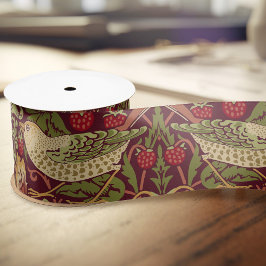 Lazo De Raso William Morris Strawberry Thief Satin Ribbon