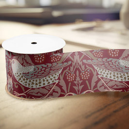 Lazo De Raso William Morris Strawberry Thief Satin Ribbon