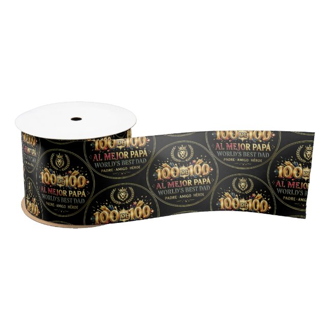 Lazo De Raso World's Best Dad / Cinta de regalo (Carrete)
