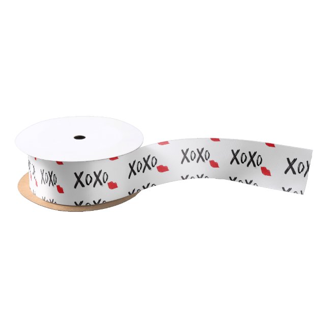 Lazo De Raso XoXo-abrazos-besos-con-labios-rojos (Carrete)