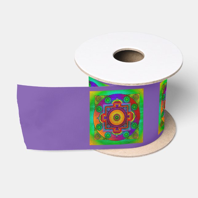 Lazo De Raso YANTRA - la gran rueda - violeta verde (Carrete)