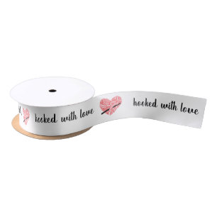 Lazo De Raso Yarn Heart Crochet Hook + Tu Texto