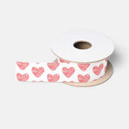 Lazo De Raso Yarn Heart Red Crafts
