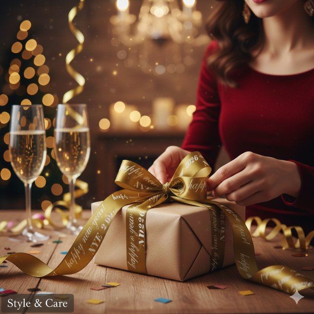 Lazo De Raso Yellow Brown Satin Ribbon Design New Years Eve Sty (Yellow Brown Satin Ribbon Design New Years Eve Style)