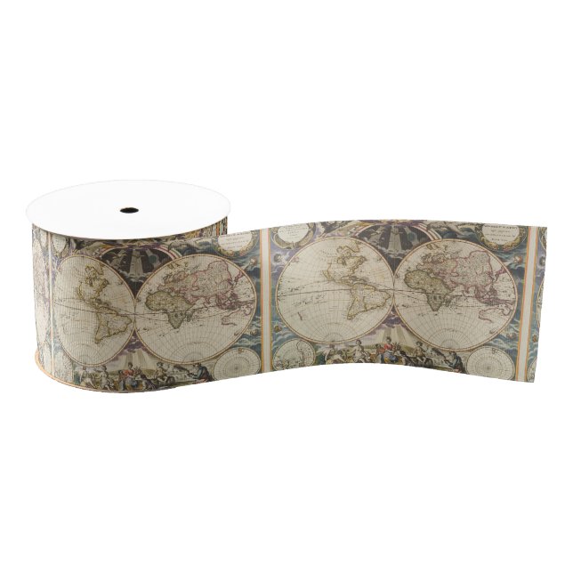 Lazo De Tela Gruesa 1702 un nuevo mapa del mundo (Carrete)