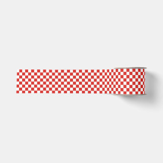 Lazo De Tela Gruesa a cuadros rojo blanco