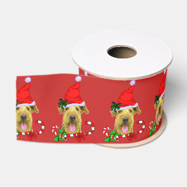 Lazo De Tela Gruesa Airedale Terrier Navidades Merry
