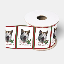 Lazo De Tela Gruesa Alaskan Malamute Feliz Navidad