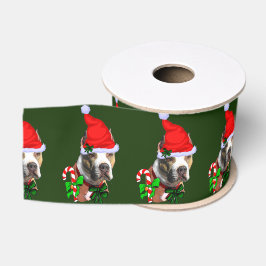 Lazo De Tela Gruesa American Pit Bull Terrier Navidad Alegre