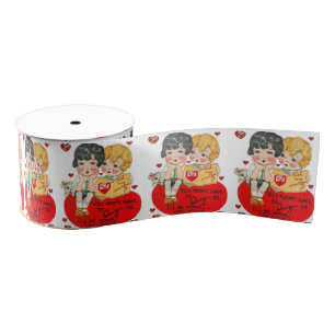 Lazo De Tela Gruesa amor por las tarjetas de San Valentín decorativas