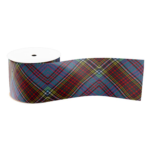 Lazo De Tela Gruesa Anderson Clan Tartan (Diagonal Ribbon) (Carrete)