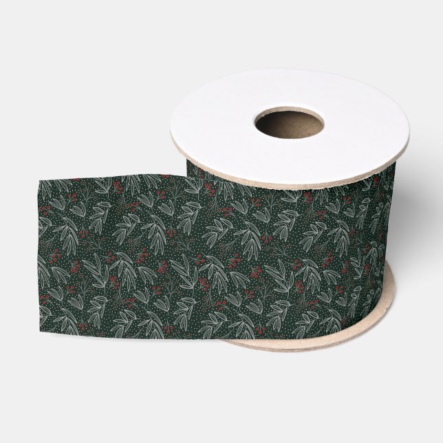 Lazo De Tela Gruesa Años de Navidades País Verde y Rojo (Carrete)