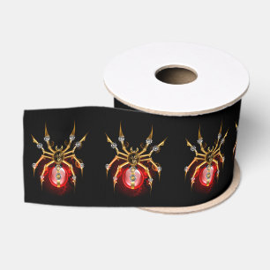 Lazo De Tela Gruesa Araña steampunk sobre negro