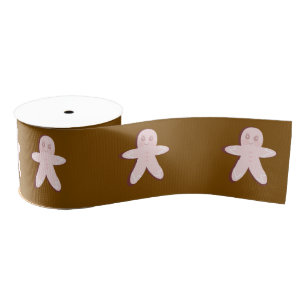 Lazo De Tela Gruesa Árbol de Navidad de pan de jengibre rosa