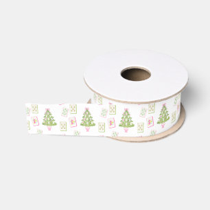 Lazo De Tela Gruesa Árbol de Navidad Rosa Mahjong