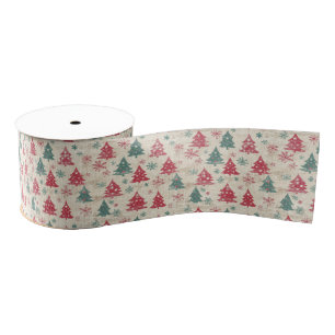 Lazo De Tela Gruesa Árbol vintage de Navidad