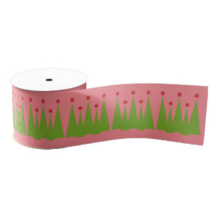 Lazo De Tela Gruesa Árboles navideños simple estilo retro